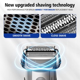 70S Series 7 Replacement Head for Braun Clean & Renew Refill Cartridges Series 7 Foil Shaver Replacement Heads Compatible Compatible with Series 7 Shavers 70s 720,750CC, 760CC,790CC,9565, etc.