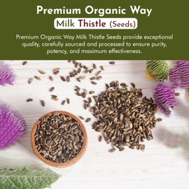 Organic Way Organic Way Whole Milk Thistle Seeds (Silybum marianum) - European Wild-Harvest, Organic & Kosher Certified, Vegan, Non GMO & Gluten Free, USDA Certified, Origin - Albania (4 Oz)
