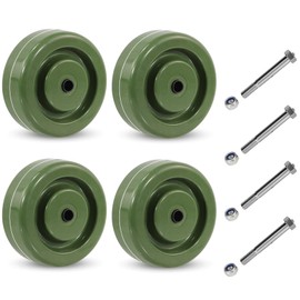 NINOSO 4" x 1.5" High Temperature Caster Wheels, Heavy Duty Industrial Wheels, 3/8" Bore Epoxy Resin Oven Rack Casters Wheel for Industrial (4 Wheel)