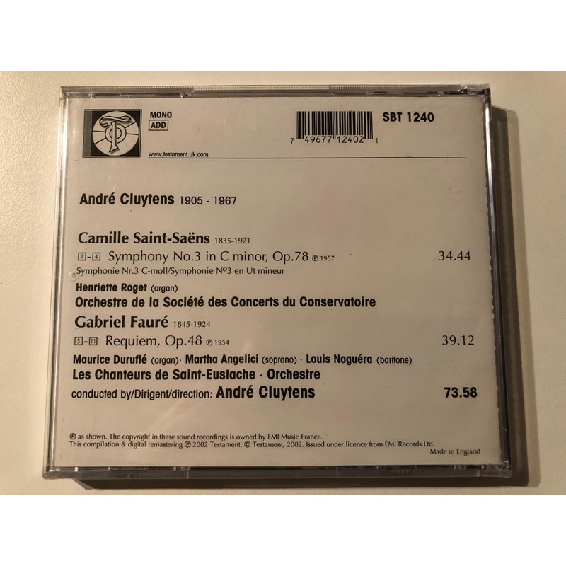 Symphony No. 3/Requiem (Cluytens)