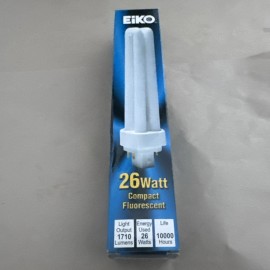 EiKO 1 EIKO 26W QUAD TUBE FLUORESCENT LIGHT BULB QT26/35 26 Watt 3500K G24q-3 Lamp