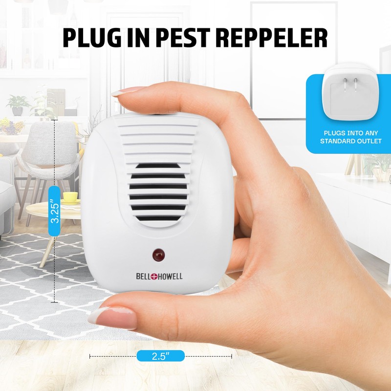 Bell+Howell Upgraded 2025 Ultrasonic Pest Repeller Indoor 4 Pk, Mice