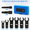 YSSNIUTOOL 8pc 3/8" and 1/2" Flex Head Crows Flare Nut