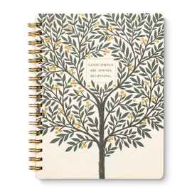 Compendium Spiral Notebook – Good Things Are Always Beginning – A Designer Spiral Notebook with 192 Lined Pages, College Ruled, 7.0”W x 9.25”H
