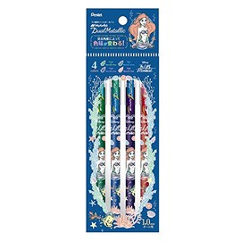Showa Note Little Mermaid Gel Ink Ballpoint Pen, Hybrid Dual Metallic 4-Color Set, Ariel 914457001