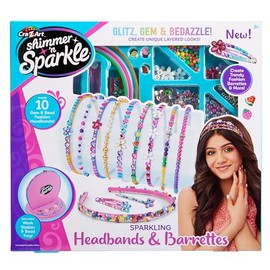 Shimmer 'N Sparkle Sparkling Headband and Barrettes - Make Your own Beaded Headbands and Barrettes Hair Accessories for Kids Birthday Present Ages 8 a