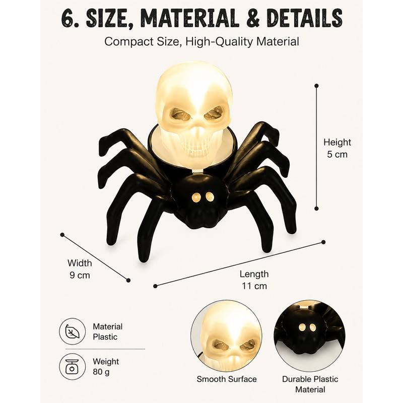 Halloween Spider Eyeball LED Tealight for Spooky Decor – Flameless