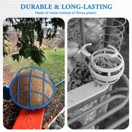 ZIRKOZIR Metal Suet Ball Holder for Bird Buddy Smart Feeders & Others with 5mm Screw Hole for Accessory, Compatible with BirdBuddy Feeders, Durable Add-on Accessory (Blue)