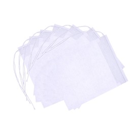 Mikinona 100 Empty Drawstring Tea Filter Bags 70x90mm Non-Woven for Loose Tea Potpourri Herbal Powders