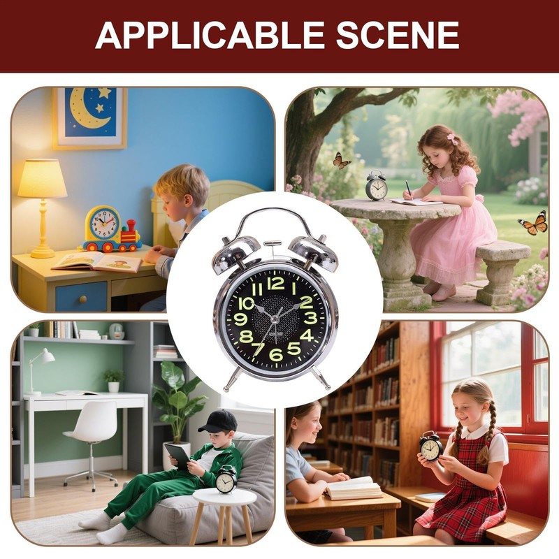 Bell Alarm Clock - Wind up Clock Luminous - Timer