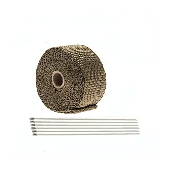 BSTFLEX Titanium Exhaust Wrap 2" x 16.5' Roll for Motorcycle