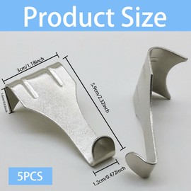 Nzexlyva 5 Pcs Picture Hooks, Picture Rail Hooks, Polished Chrome Moulding Picture Rail Hook or Picture Rail for Hang Picture Frames, Art Exhibition Gallery Picture, Billboards, Keys Holder