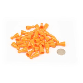 Plastic Pawns: Set of 36 Orange Color Board Game Playing Pieces (Chess & Sorry Replacement Halma Pawn Markers, Colored School Classroom Supplies, Arts & Crafts Projects, Education Components)