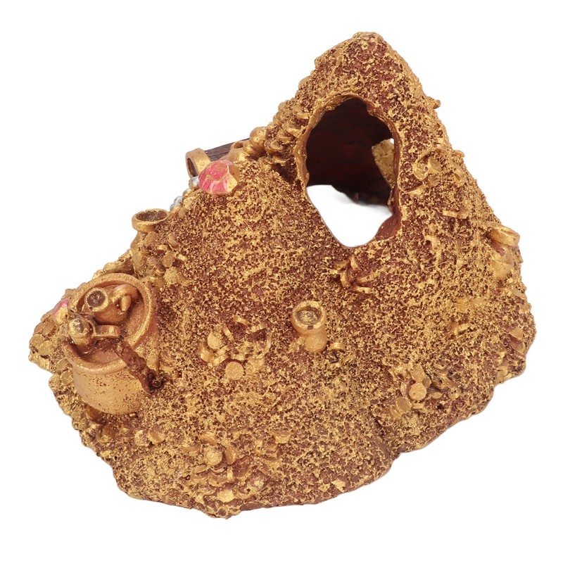 Fish Tank Gold Mountain Simulation Resin Aquarium Treasure Mountain Hideouts