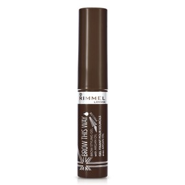 Rimmel London Brow This Way Brow Styling Gel with Argan Oil, Tames and Sets Brows, Dark Brown, 5 ml