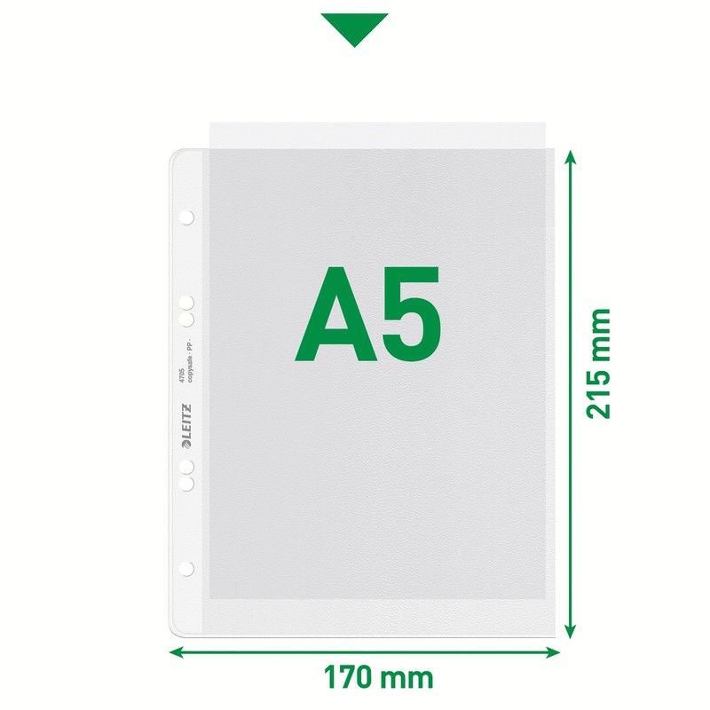 leitz Esselte Heavy Duty Plastic Sleeves-a5-Grained Plastic