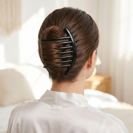 3Pcs Hair Side Combs, 7 Tooth French Twist Plastic Hair Side Combs, Easy-to-Use Hairstyling Tool for Women Girls (Black and Brown)