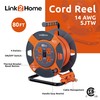 Link2Home Cord Reel 80 ft. Extension Cord 4 Power Outlets