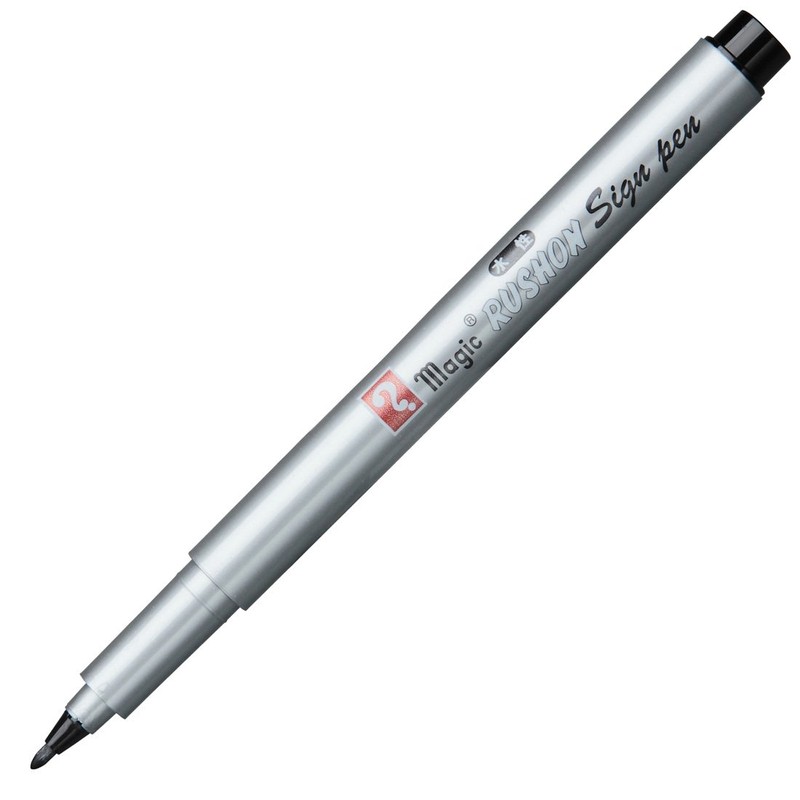 マジック 水性ペン ラッション サインペン 細字 黒 10本 B-MRSS-T1