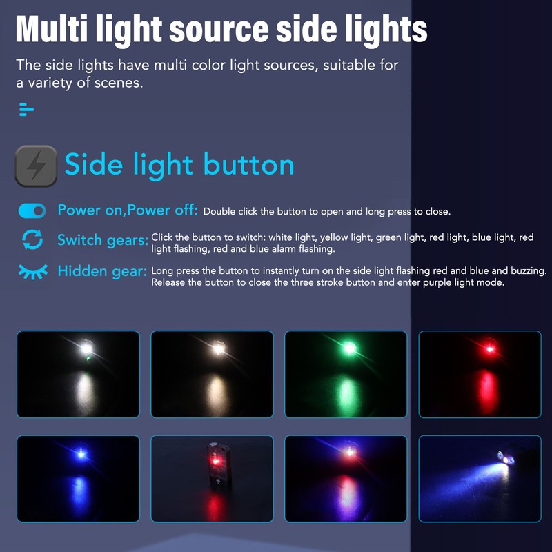 Mini Flashlight Portable Rechargeable Buzzer Alarm Keychain Light for Camping