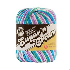 Lily Sugar 'n Cream Ombre Knitting Wool Yarn 56.7g - 2316 Beach Ball Blue Ombre