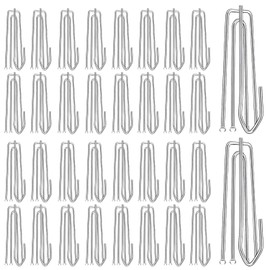 40Pcs Metal Curtain Hooks Stainless Steel Pinch Pleat Curtain Hooks, Drapery Hook and Pin for Pleated Drapes and 4 Prongs Pinch Pleat Hook Clips for Window Curtain, Shower Curtain, Door Curtain