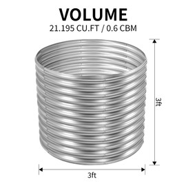 Land Guard 3×3×3ft Galvanized Raised Garden Bed Kit, Round Galvanized Planter Raised Garden Boxes Outdoor, Large Metal Raised Garden Beds for Vegetables, Silver