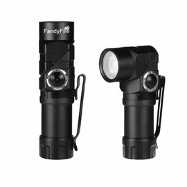 FandyFire 500 Lumens Mini Tactical Flashlight with Red Light, 90° Rotatable Right Angle EDC Light,6 Modes, IP65 Waterproof,Magnetic Base for Camping, Hiking, Emergency