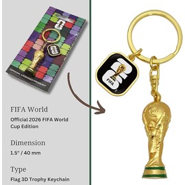 Premium 3D Trophy Metal Keychain 1.75 Inch Zinc Alloy Miniature Sports Sculpture High Gloss Enamel Inlay Commemorative Football Key Ring Bag Lanyard Car Key Accessory
