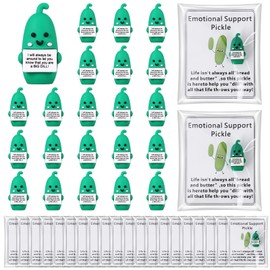 Gejoy 25 Set Inspirational Pickle Gifts Bulk Include Support Pickle, Motivational Card, Package Bag, Glue Point, Positive Party Favors for Employee Coworker Staff Teacher Team Friends