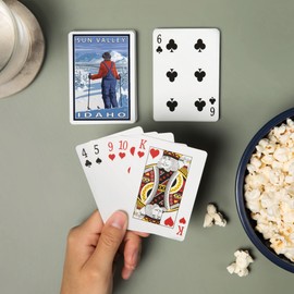 Lantern Press Skier Admiring, Sun Valley, Idaho (52 Playing Cards, Poker Size Card Deck with Jokers)