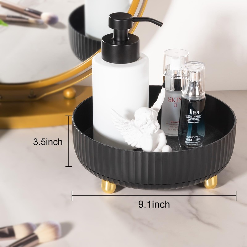 Makeup Perfume Organizer Tray 360 Degree Rotating Lazy Susan Skincare
