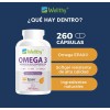Omega 3 260 cápsulas Wellthy sin sabor