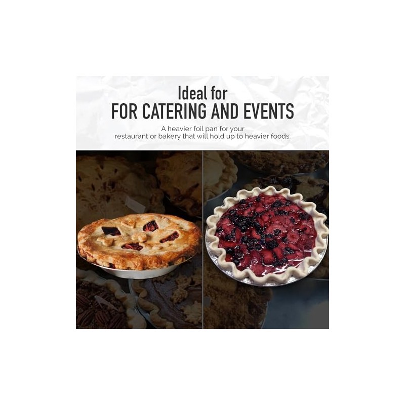 KitchenDance 9 Inch Pie Tins - Premium Disposable Pie Pans