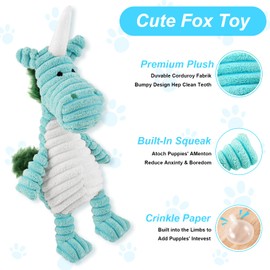 Kapetgo 10 Pack Dog Toys Puppy Toys from 8 Weeks Small Dog Interactive Rope Toys Indestructible Tough Puppy Chew Toys，Gift for Small Dogs (Blue Unicorn)