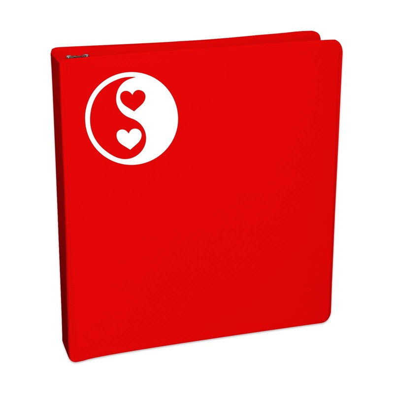 Yin Yang Hearts Sticker Decal Notebook Car Laptop 5.5" (White)