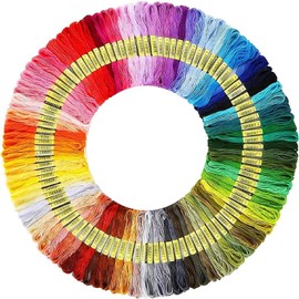 SowKow 50 Bundles Embroidery Thread Embroidery Thread 50 Sets Misanga Kit Handmade Cattle Craft Misanga Thread Colorful Colorful