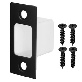 WHAMVOX Black Gusset Screw Flush Bolt Black Locks Proofing Repair Kit Door Strike Plate Deadbolt Strike Plate Security Replacement