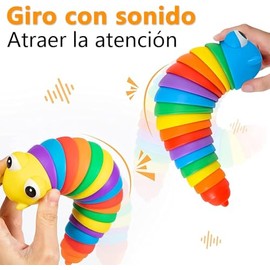 Juguetes Fidget Slug, 2 Piezas Juguete Sensorial para Aliviar el Estrés y Ansiedad, Lindo Aspecto de babosas y orugas en Colores intensos para Regalos, niños, Alivio del Estado de ánimo