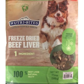 NUTRI BITES Freeze Dried Beef Liver - High Protein Premium Dog Cat Treats - NEW
