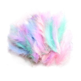 Colorful Feathers for DIY Crafting, Soft Native Feathers Accessories for Party Decorations,Feather Mask,Windbell and Earrings(50PCS)