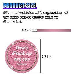 4PCS Bling Car Cup Coasters, 2.74 Inch Crystal Rhinestone Drink Car Cup Mat, Anti Slip & Shockproof Car Cup Holder Insert Coaster, Universal Vehicle Interior Accessories for Women Girls (Pink)