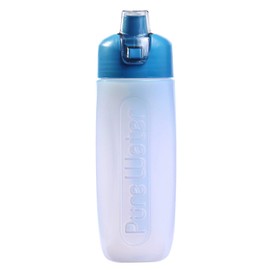 Kurita 030685 Pure Water Purifier, Blue, Width 2.6 x Depth 3.0 x Height 0.8 inches (6.5 x 7.5 x 2.1 cm), Portable Water Purification Bottle, Pure Water