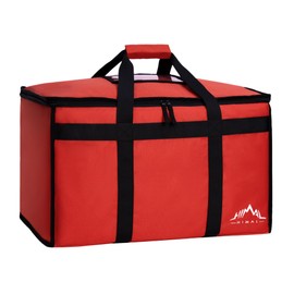Himal Outdoors Insulated Food Delivery Bag XXXL-23Wx15Hx14D inches Premium Insulated Grocery Bag for HOT/COLD Food Delivery, Fit for Uber Eats, Doordash, Commercial Catering Transportation (Red)