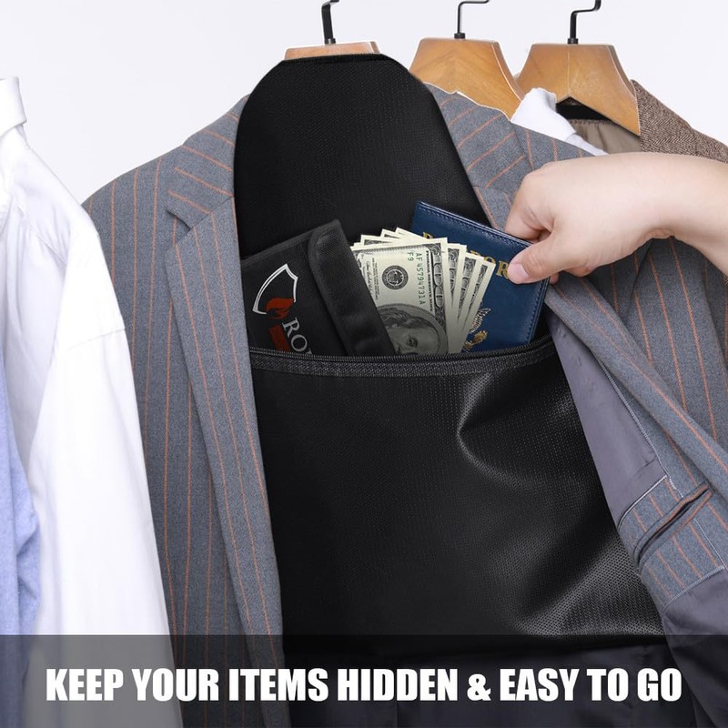 ROLOWAY Hanger Diversion Safe with Small Fireproof Bag - Hidden