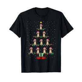 Christmas Tree Lights Santa Hat ELF Brittany Spaniel Dog Men Women Kids T-Shirt