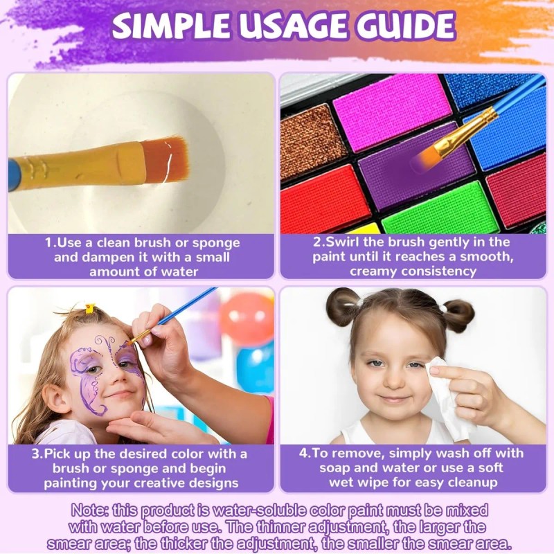 Kit Profesional De Pintura Facial Para Niños, Kit De Maquill