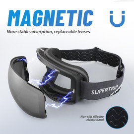 Adults Ski Goggles Snow Goggles (black frame/silver lens(vlt 12%))