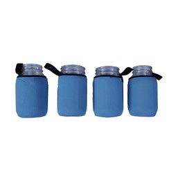 Masun Shine Mason jar Sleeve Wide, and regular mouth quart jars (Light Blue 4 pack)