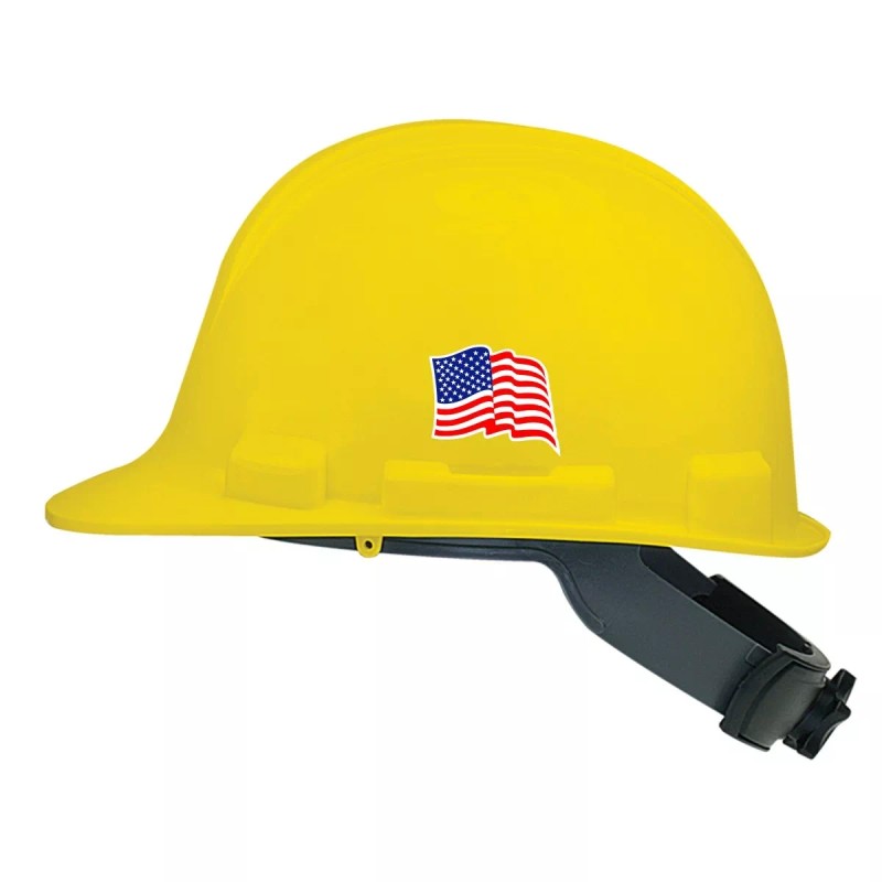 Unbranded/Generic pair - Wavy REFLECTIVE American Flags Vinyl Hard Hat